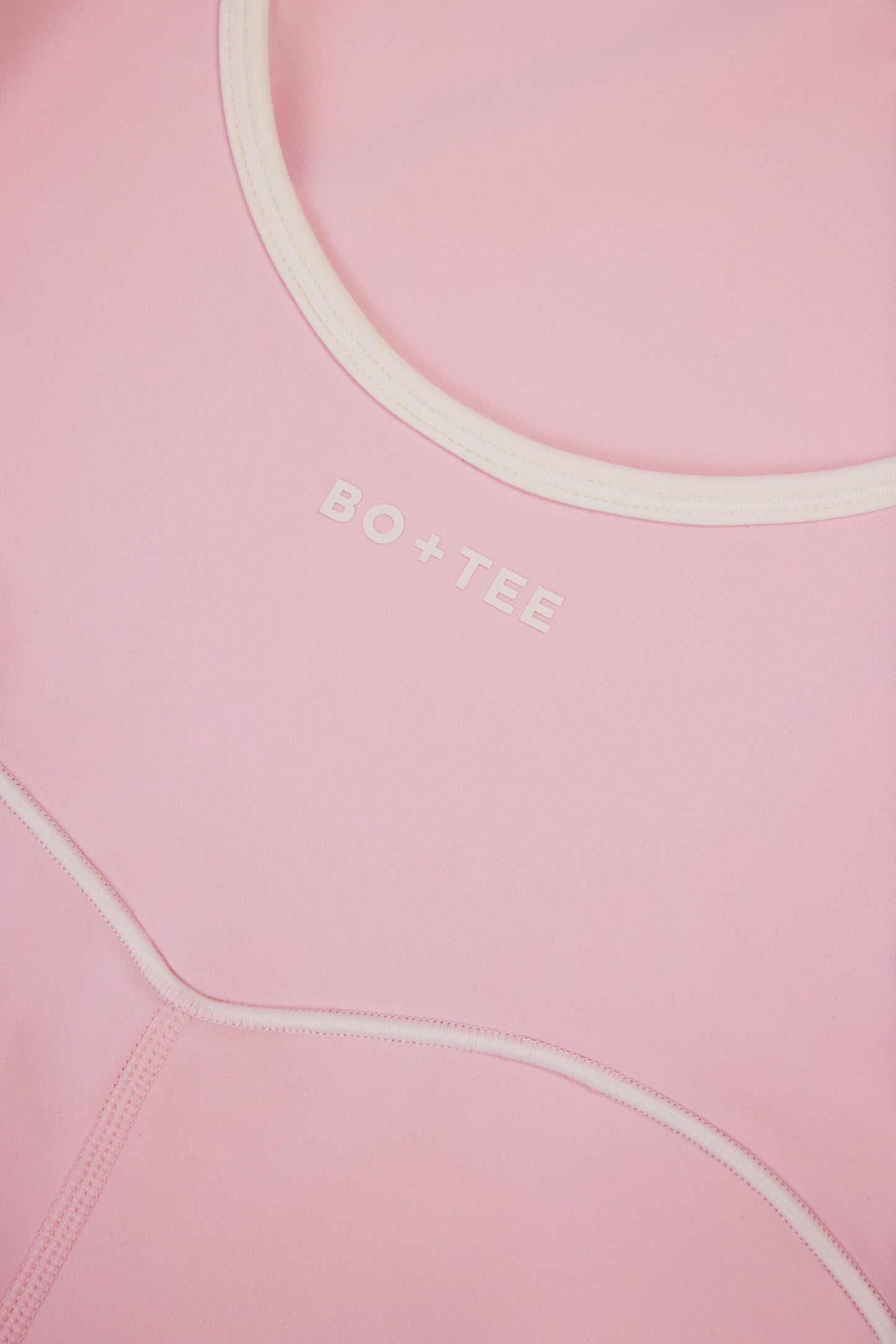 Soft Active Backless Contrast Unitard in Powder Pink